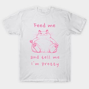 Charming Chubby Cat - Cute Feline Funny. For Hungry Cat Lovers. T-Shirt